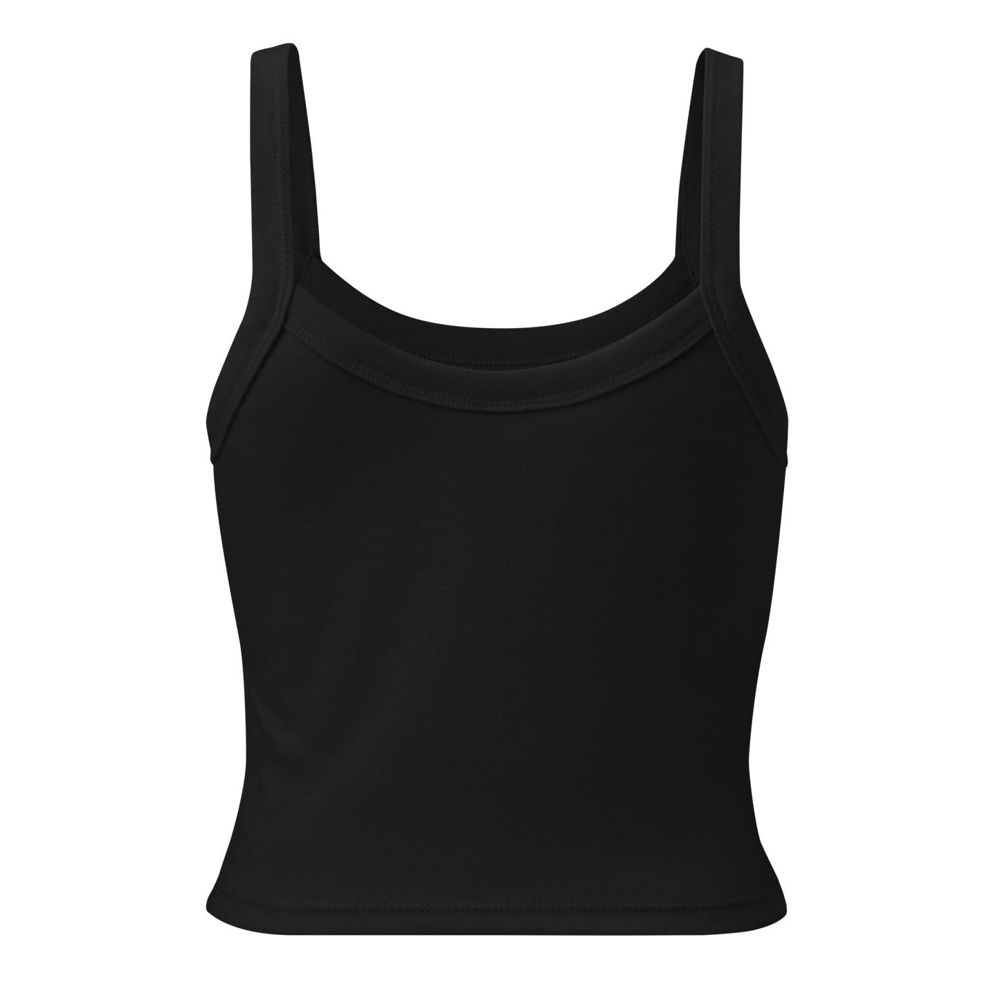 Back view of a black micro rib tank top.